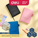 Deli Leather Notebook Buku Catatan Sampul Kulit A5 Pen Holder EN01X