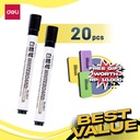 Deli Paket ATK Ekonomis 20 pcs Spidol Papan Tulis Tinta Hitam 6817