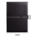 Deli Leather Cover Notebook A5 12 Lembar Magnetic Lock EN142L