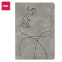 Deli Leather Cover Notebook A5 96 Lembar Corak Elegan EN126L