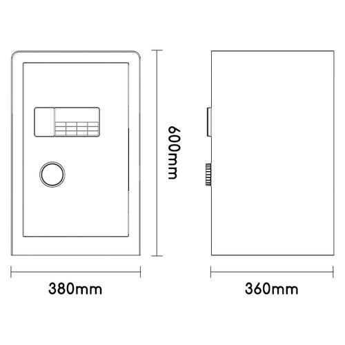 Deli Brankas Besi Digital Safe Box Double Unlocking 38x36x60 ET552