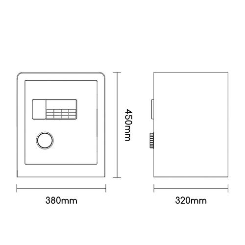 Deli Brankas Besi Digital Safe Box Double Unlocking  38x32x45 ET551