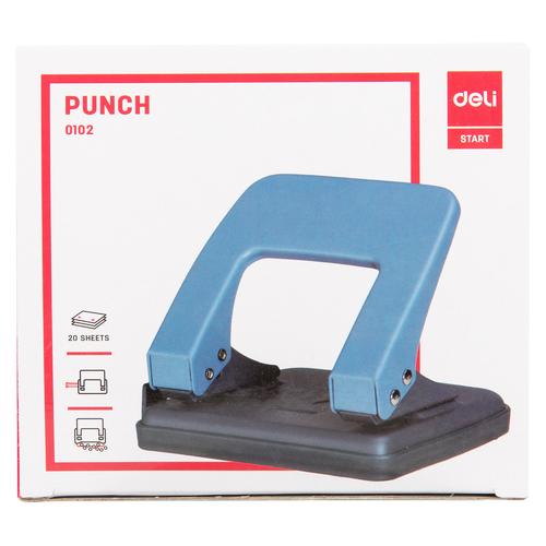 Deli Pembolong Kertas / 2-Hole Punch Kapasitas 20 Lembar E0102
