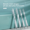 Deli Retractable Gel Pen / Pulpen Cetek 0.5 mm Isi 1 pcs A057B-01