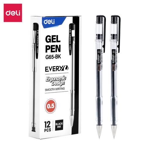 Deli Pulpen Gel / Gel Pen 0.5 mm Isi 1 pcs Tinta Hitam/Biru EG65