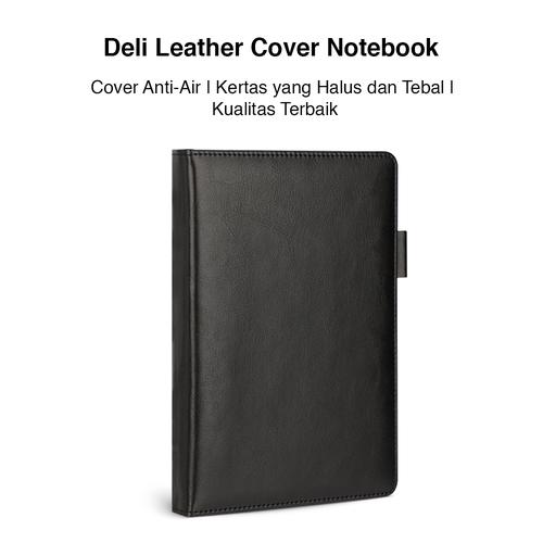 Deli Leather Notebook Buku Catatan Sampul Kulit A5 180 Lembar 22298
