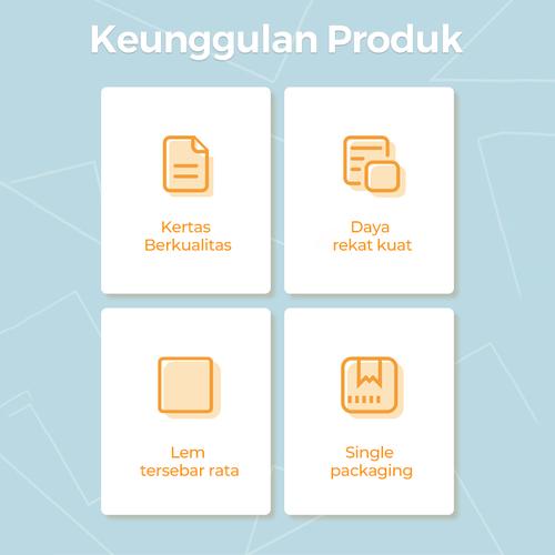 Deli Sticky Notes / Memo Tempel 8 CM Berbagai Warna 100 Lembar 21583