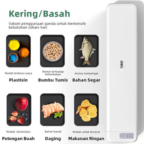 Deli Vacuum Sealer Food Sealer Mesin Vakum Makanan 80W 50KPA W14888