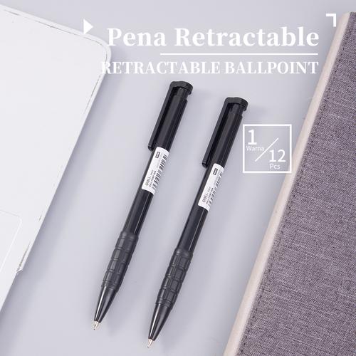 Deli Ballpoint Pen Pulpen Cetek 0.7 mm Isi 12 pcs/box Hitam EQ00320-12