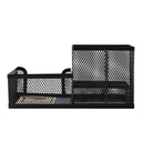 Deli Organizer / Tempat Alat Tulis Bahan Metal 3 Sekat Hitam E9175