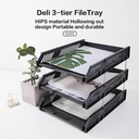 Deli File Tray / Rak File Susun Bahan Plastik 2/3 Tingkat E920X