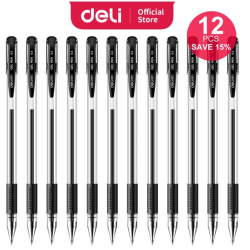 Deli Gel Pen/Pulpen Gel Capable/Retractable 0.5 mm 12 pcs 6600ES S01