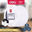 Deli Label Thermal 5 variasi ukuran 300/800/1000 pcs/roll putih 11875