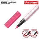 STABILO Pen 68 Brush Pink / Merah Muda Premium Marker Kuas Kaligrafi