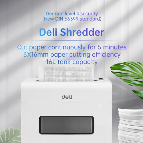 Deli Paper Shredder Mesin Penghancur Kertas A4 6 Lembar 16 L E9921-EU