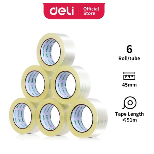 Deli Isolasi/Lakban Bening 45 mm x 60/100 yard x 48 Micron 6 pcs 3090X