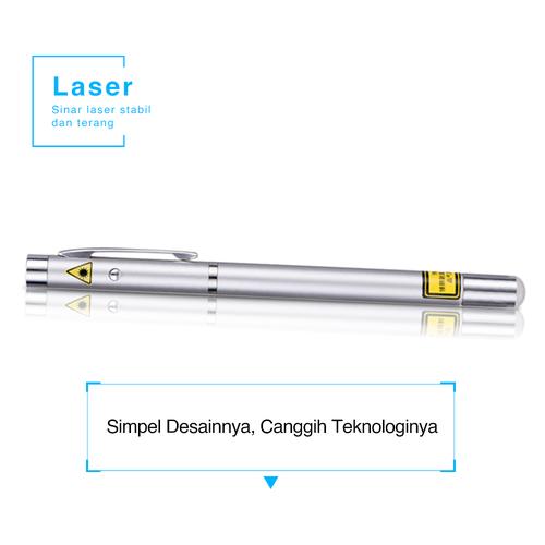 Deli Laser Pointer Wireless alat presentasi berbentuk pen 2 warna 3934