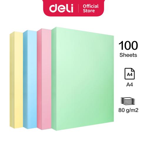 Deli Kertas Fotokopi Berwarna A4 Isi 100 Lembar Warna Pastel 7757
