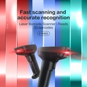 Deli Barcode Scanner 1D laser pemindaian cepat akurat bersuara E14953