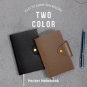 Deli Buku Catatan Sampul Kulit / Leather Cover Notebook A6 A7 96 Lembar Dengan Pen Holder 22268