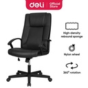 Deli Kursi Direktur / Kursi Kantor / Office Chair Bahan Kulit Kapasitas 800 KG E4514