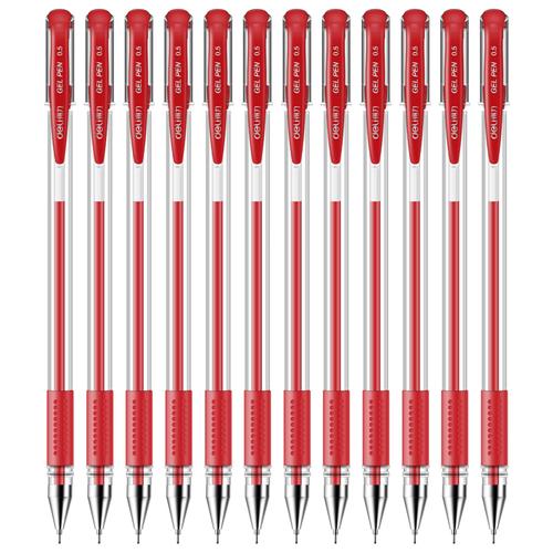 Deli Gel Pen / Pulpen Gel 0.5 mm Tinta 400 Meter Isi 12 pcs 6601-12PCS
