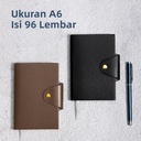 Deli Buku Catatan Sampul Kulit / Leather Cover Notebook A6 A7 96 Lembar Dengan Pen Holder 22268