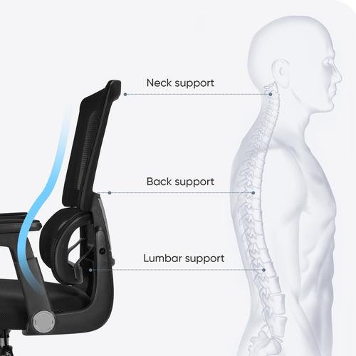 Deli Office Chair / Kursi Kantor / Kursi Kerja Desain Ergonomis E4939