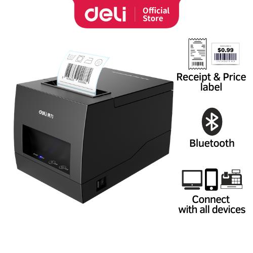 Deli Printer Thermal Struk Kasir Label 80 mm USB Bluetooth POS E886BW