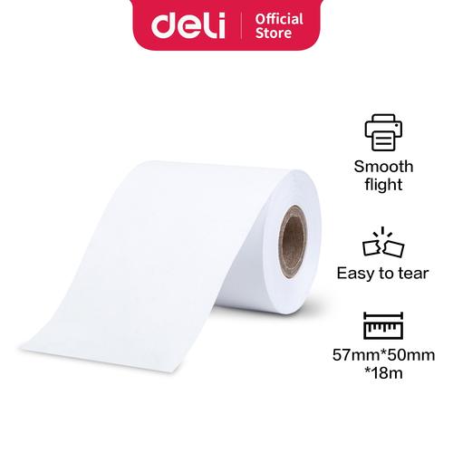 Deli Kertas Struk Kasir Termal 57x30/50mm 6.5m/18m 4 roll 3141 3145
