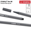 STABILO Pen 68 Deep Cold Grey 1 pcs / Highlighter Pen / Marker / Abu
