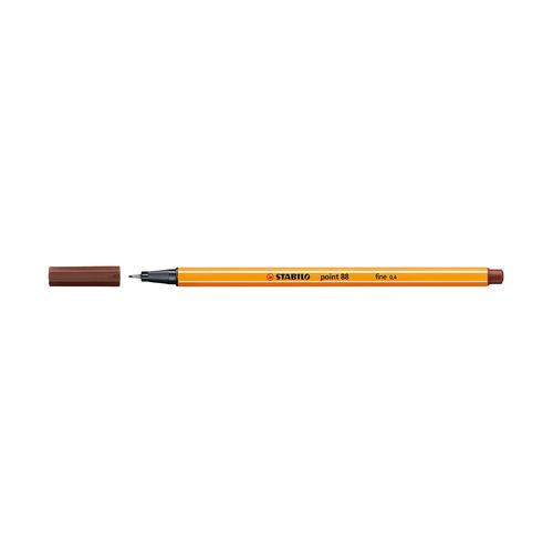 STABILO Point 88 Brown 1pcs / Fineliner / Pen Warna Cokelat