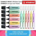 STABILO Set 12 - Warna Pastel BOSS Original Swing Cool Highlighter