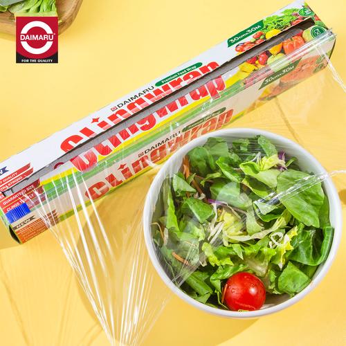 Daimaru Cling Wrap Food Grade 30 cm x 30 M Bundling Lakban OPP Printed Fresh Tape 18mm x 50M