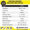 Mesin Portable Bender Besi 32 mm Bengkok Beton 32mm rebar bender 32mm