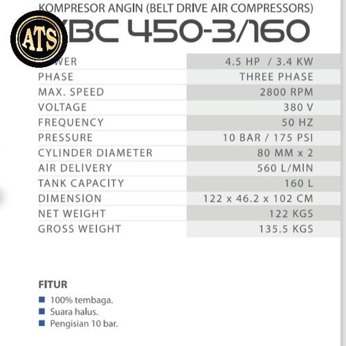 Kompresor Multipro VBC450 VBC 450 10 Bar Heavy Duty Original