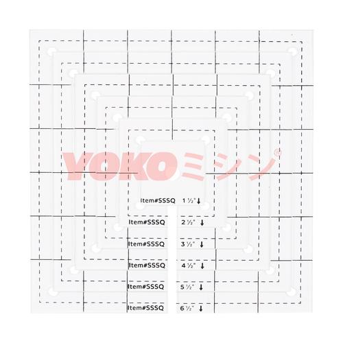 Long Arm Quilting Square Template Set - Penggaris Pola Persegi - SSSQ