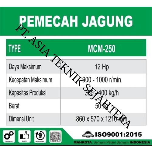 Mesin Pemecah Jagung Mahkota MCM 250  MCM250 + ENGINE