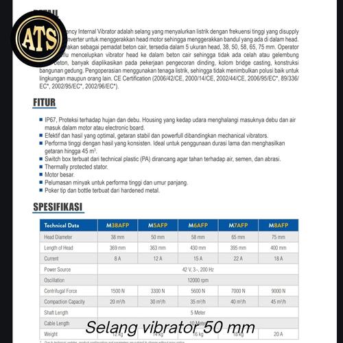 Selang Vibrator 50 mm Enar Made In Spain M5AFP