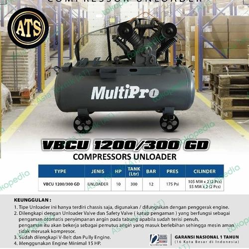 Kompresor angin 10 hp kosongan Multipro VBCU 1200/300 Original