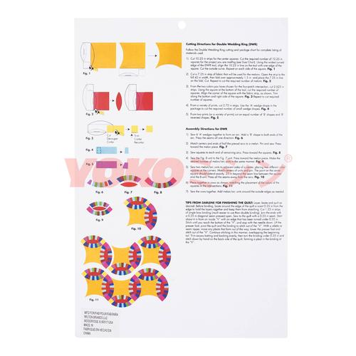 Double Wedding Ring Template Set / Penggaris Pola Quilting - EZ-ABC