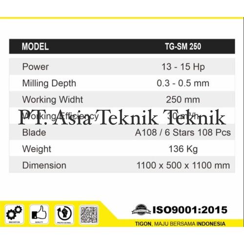 Scaryfing Machine Tigon TG-SM 250 + Mesin Bensin 15 HP