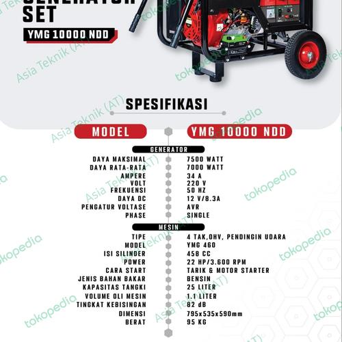 Genset 7500 watt Yamamoto YMG 10000 NDD Gold Series