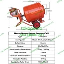 Mesin Pengaduk Semen Beton Molen 600 Liter