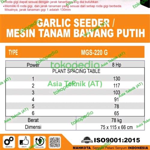Mesin Tanam Bawang Putih / Garlic Seeder Matsumoto 8 hp