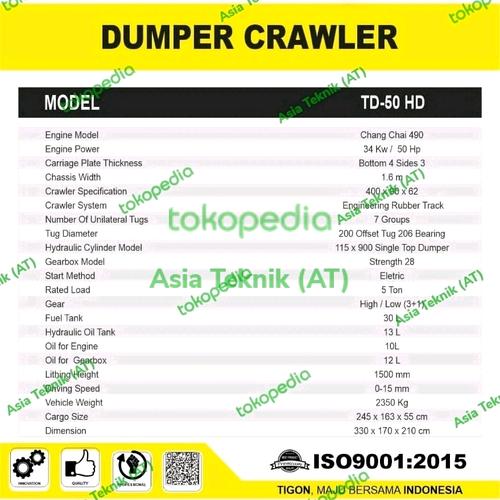 Mini Dumper Crawler 5 Ton Tigon TD50 HD / DUMPER CRAWLER 5 TON
