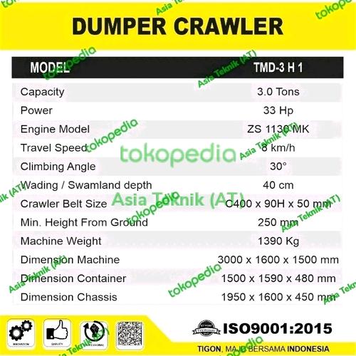 MINI DUMPER CRAWLER 3 TON TIGON TMD-3 H1