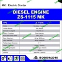 Mesin Penggerak Diesel 26 Hp Engine Diesel 26 Pk Water Cooler Stater