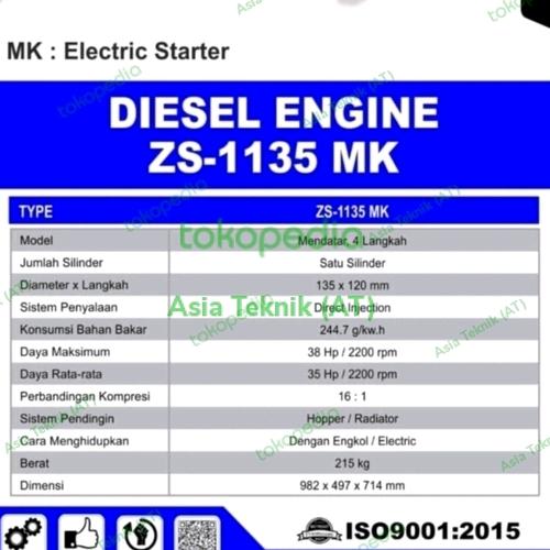 Mesin Penggerak Diesel 35 Hp Stater Nishikawa