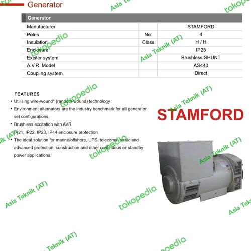 Genset silent cummins 50 kva original stamford